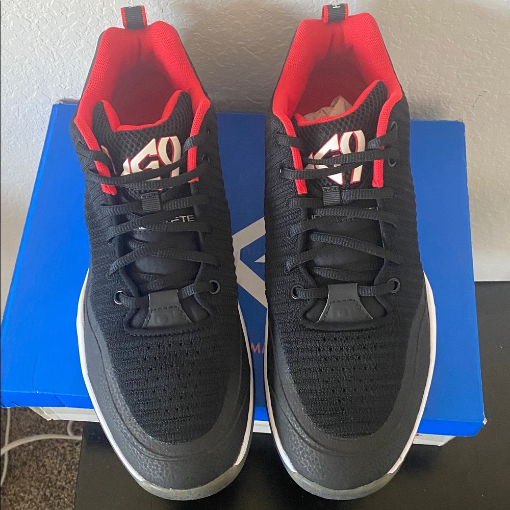 Q2 Black and Red Athletic Shoes